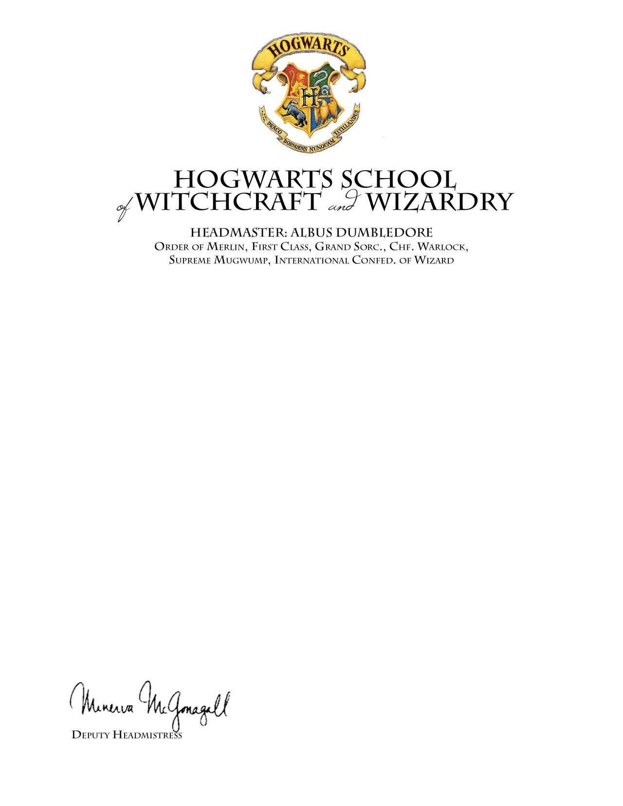 Invitation To Hogwarts Template • Business Template Ideas Within Harry Potter Certificate Template