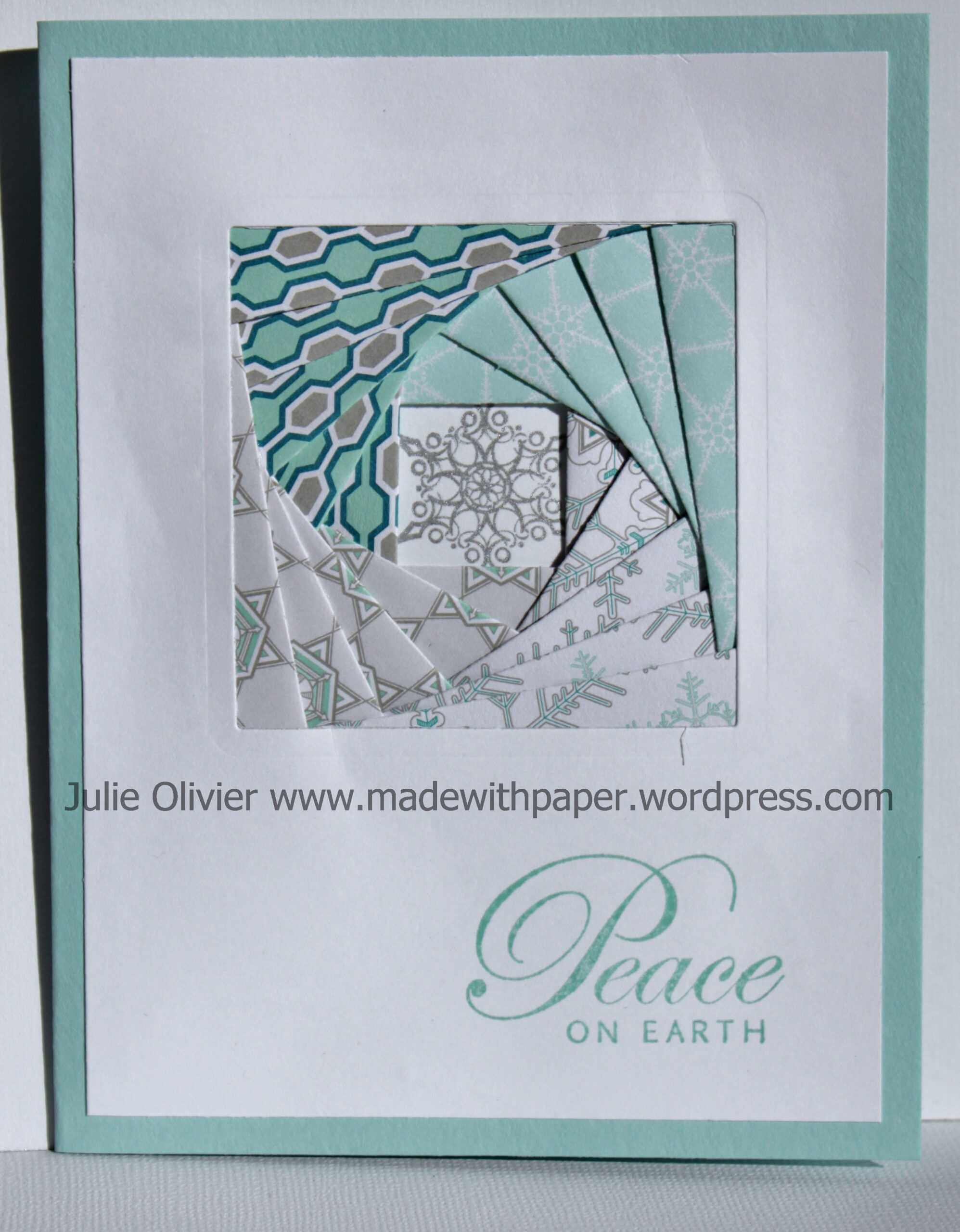 Iris Folding Square With Winter Frost Designer Series Paper Inside Iris Folding Christmas Cards Templates