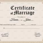 Keepsake Marriage Certificate Template Pertaining To Certificate Of Marriage Template