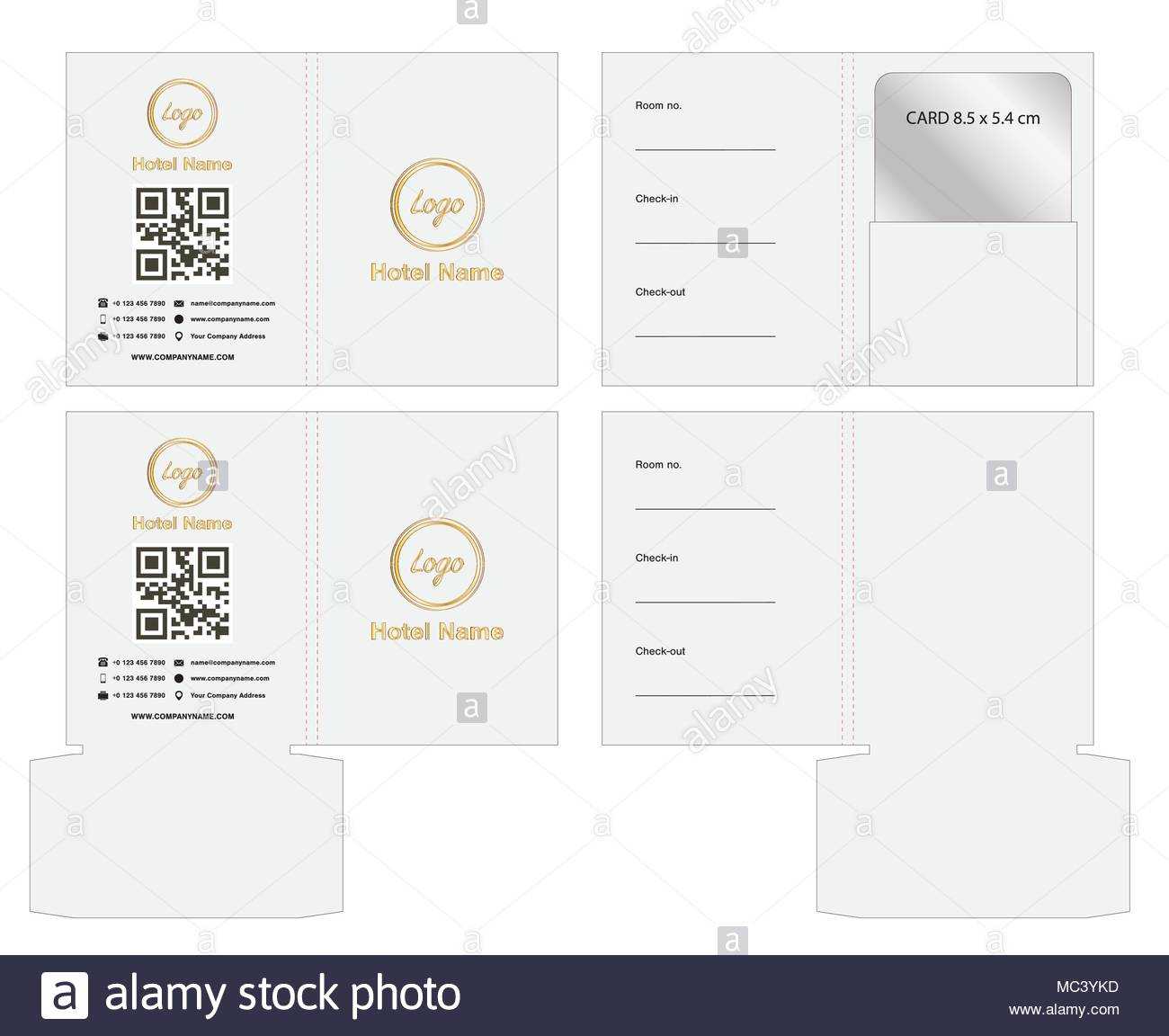 Key Card Envelope Die Cut Template Mock Up Illustration With Regard To Hotel Key Card Template