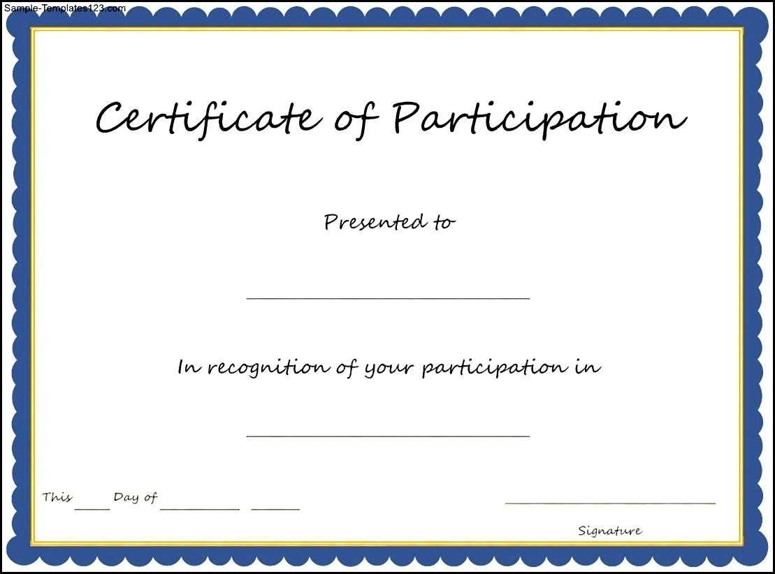 Key Components To Include On Certificate Of Participation With Certification Of Participation Free Template