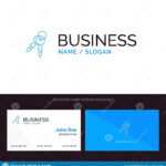 Keys, Door, House, Home Blue Business Logo And Business Card In Hotel Key Card Template