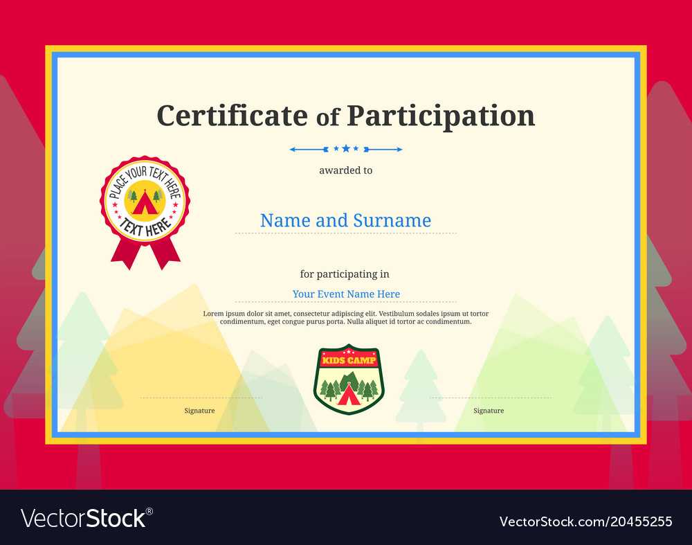 Kids Diploma Or Certificate Of Participation Throughout Certificate Of Participation Template Pdf