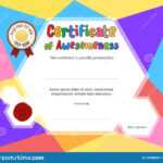 Kids Diploma Or Certificate Template With Colorful With Certificate Of Achievement Template For Kids