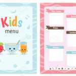 Kids Menu Card With Cartoon Food And. Cute Colorful Kids Meal.. Inside Credit Card Template For Kids