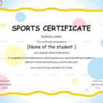 Kids Sports Participation Certificate Template Within Sports Day Certificate Templates Free