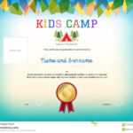 Kids Summer Camp Diploma Or Certificate Template Award Inside Summer Camp Certificate Template