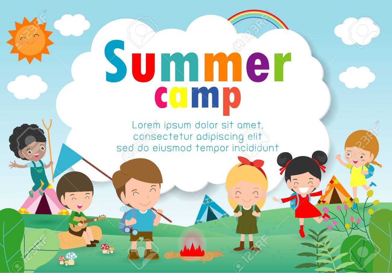 Kids Summer Camp Education Template For Advertising Brochure,.. Regarding Summer Camp Brochure Template Free Download