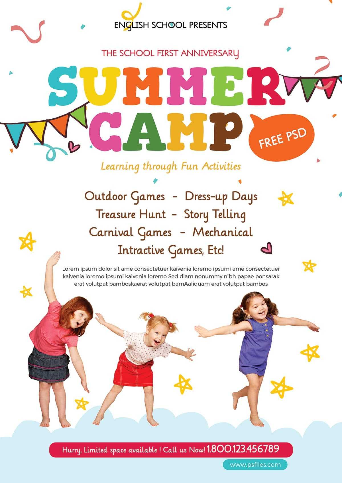 Kids Summer Camp Party Free Psd Flyer Template - Stockpsd Within Summer Camp Brochure Template Free Download