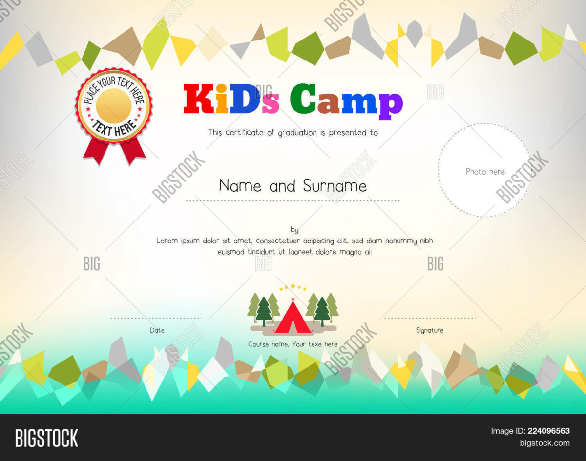 Kids Summer Camp Vector Photo Free Trial Bigstock Pertaining To Summer Camp Certificate Template 1200x945 
