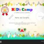 Kids Summer Camp Vector & Photo (Free Trial) | Bigstock Pertaining To Summer Camp Certificate Template