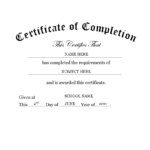 Kindergarten Preschool Certificate Of Completion Word Intended For Certificate Of Completion Word Template