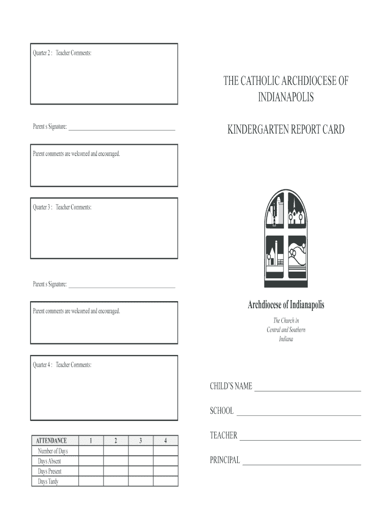 Kindergarten Report Card Template – Fill Online, Printable With Regard To Blank Report Card Template