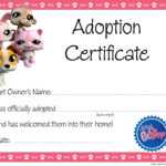 Kitten Adoption Certificate With Regard To Toy Adoption Certificate Template