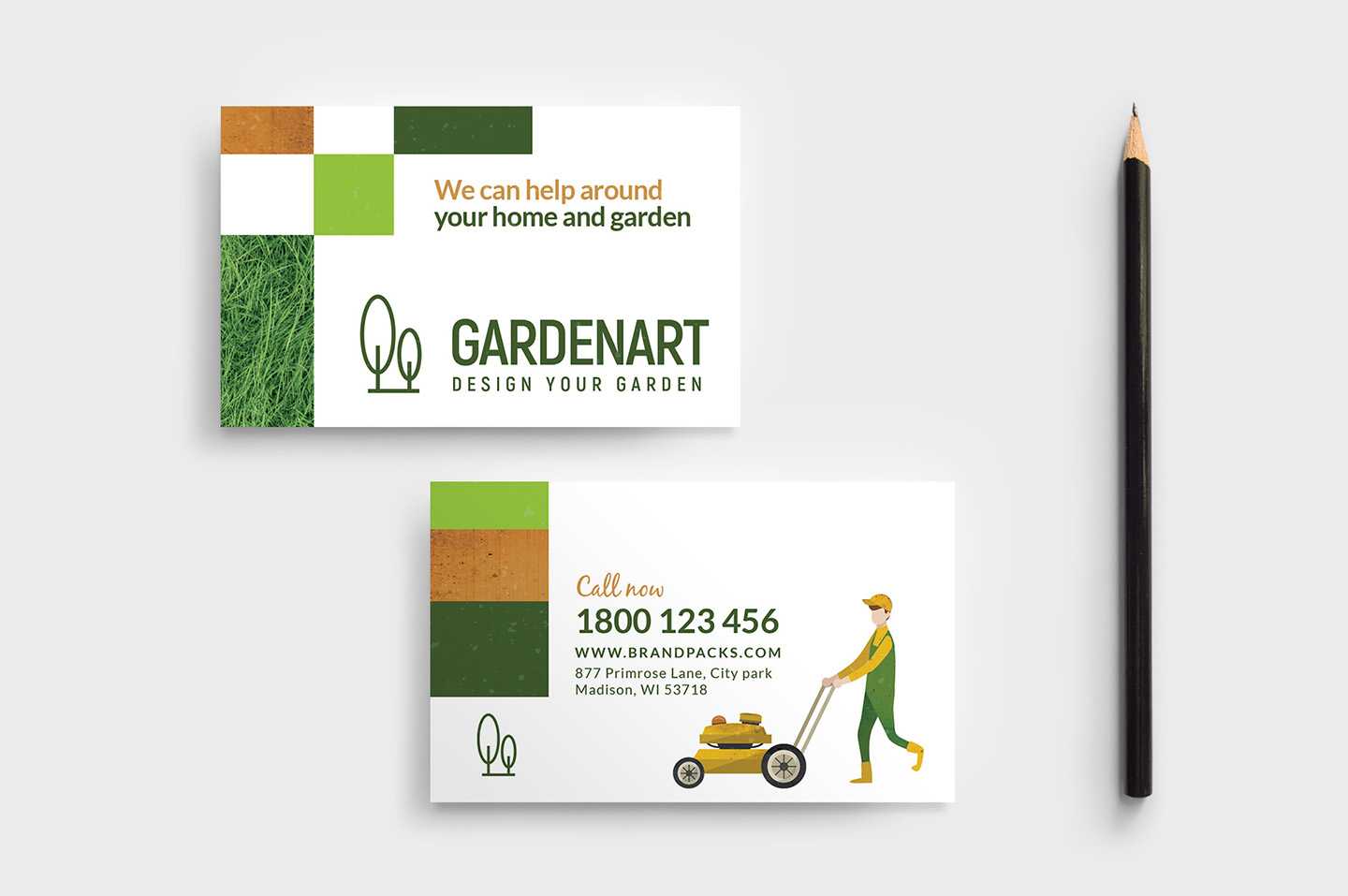 Landscaper Business Card Template – Psd, Ai & Vector For Gardening Business Cards Templates