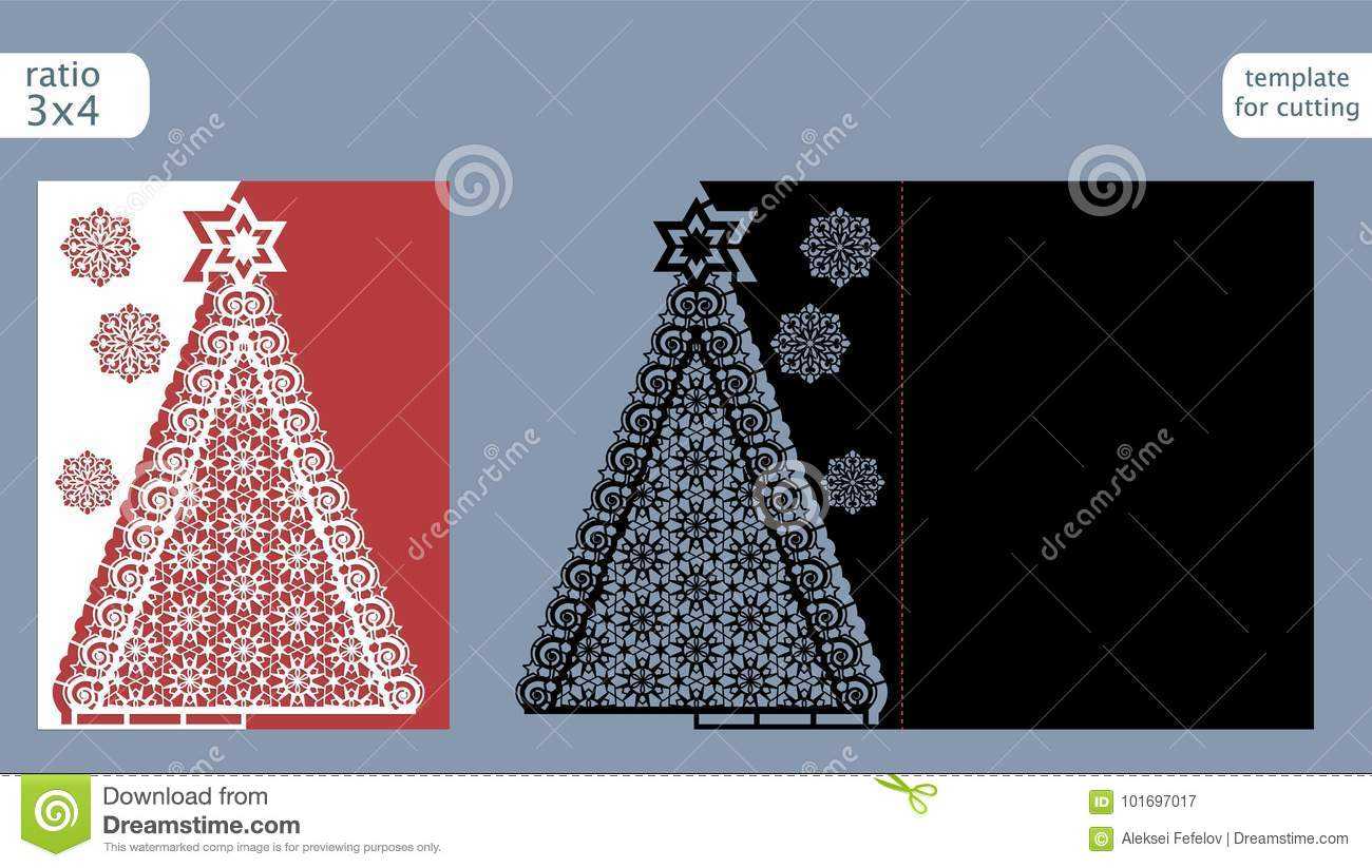 Laser Cut Out Christmas Card Template. Die Cut Paper Card Within Fold Out Card Template
