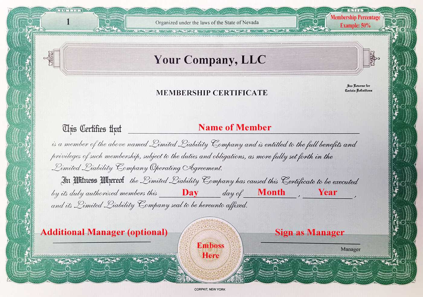 Laughlin Associates Inc. | Setting Up Your Corporate Kit Inside Llc Membership Certificate Template