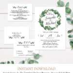 Laurel Wreath Wedding Invitation Suite, Rsvp Details Card Printable  Template C2 Regarding Template For Rsvp Cards For Wedding