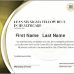 Lean Six Sigma Yellow Belt Certification In Healthcare For Green Belt Certificate Template