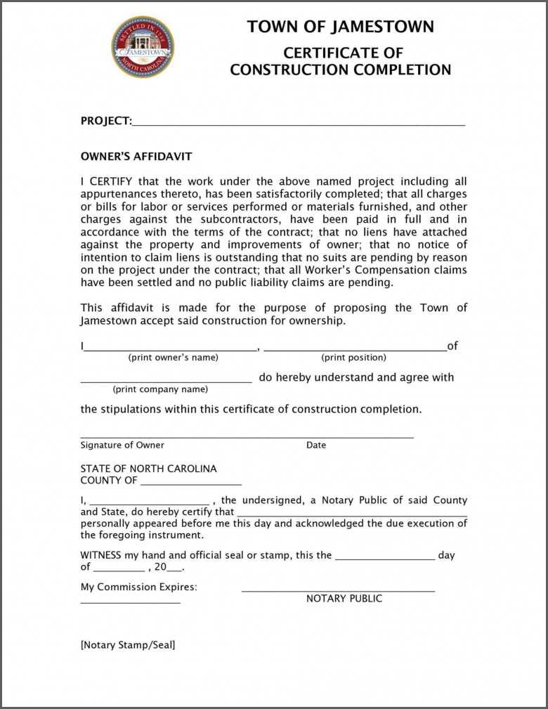 Letter Of Substantial Completion Template Examples Intended For Construction Certificate Of Completion Template