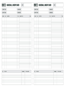 Lienup Card Fillable - Fill Online, Printable, Fillable in Free Baseball Lineup Card Template