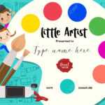 Little Artist, Kids Diploma Child Painting Course Certificate.. Within Art Certificate Template Free