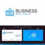 Logo And Business Card Template For Open, Shop, Board Vector Within Business Card Template Open Office