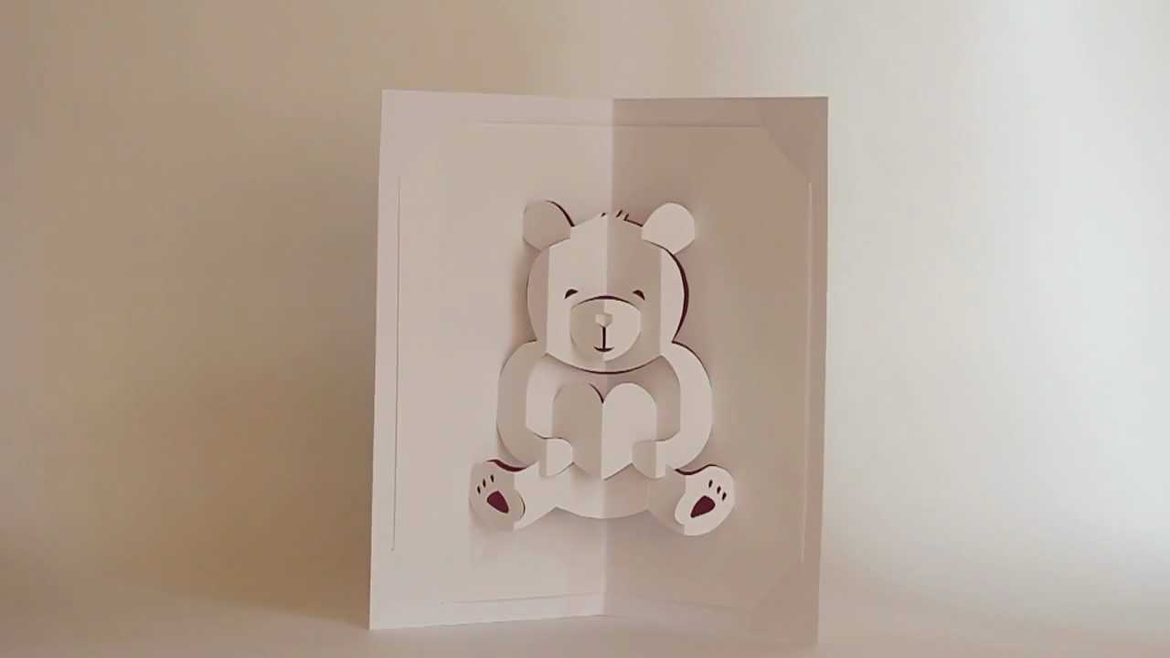 Lovely Bear Card For Teddy Bear Pop Up Card Template Free
