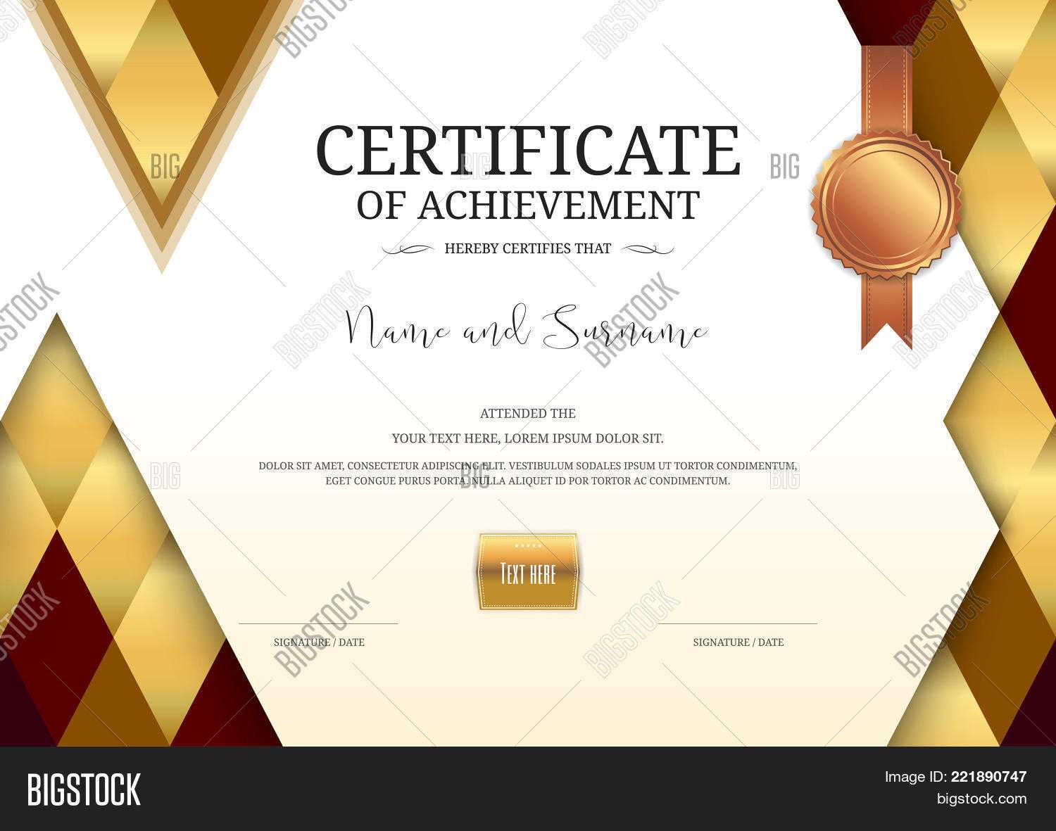 Luxury Certificate Vector & Photo (Free Trial) | Bigstock Within Elegant Certificate Templates Free