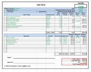 Maintenance Repair Job Card Template - Microsoft Excel throughout Service Job Card Template