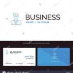 Man, User, Manager, Student Blue Business Logo And Business For Student Business Card Template