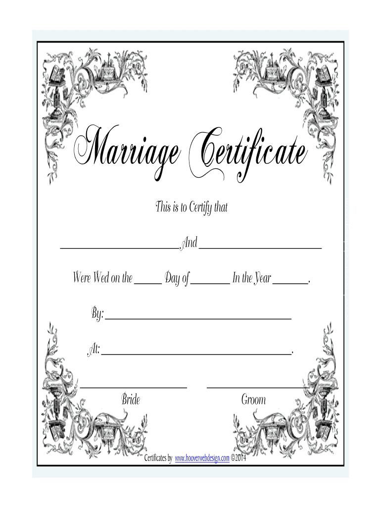 Marriage Certificate – Fill Online, Printable, Fillable For Blank Marriage Certificate Template