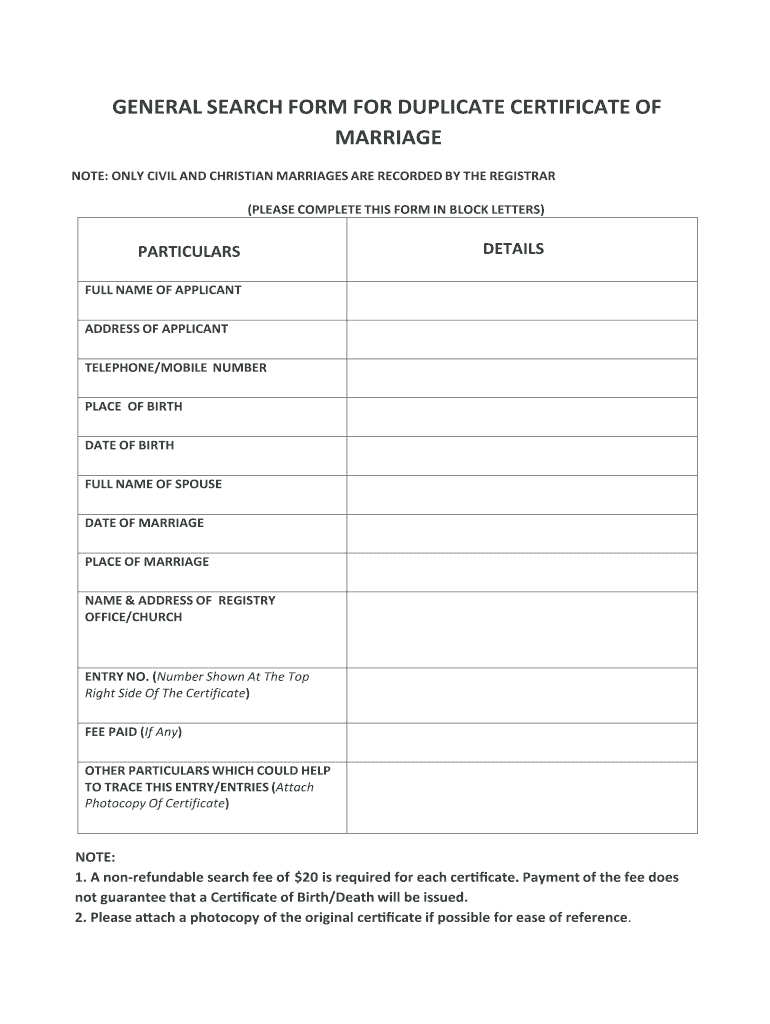 Marriage Certificate Format – Fill Online, Printable Inside Blank Marriage Certificate Template