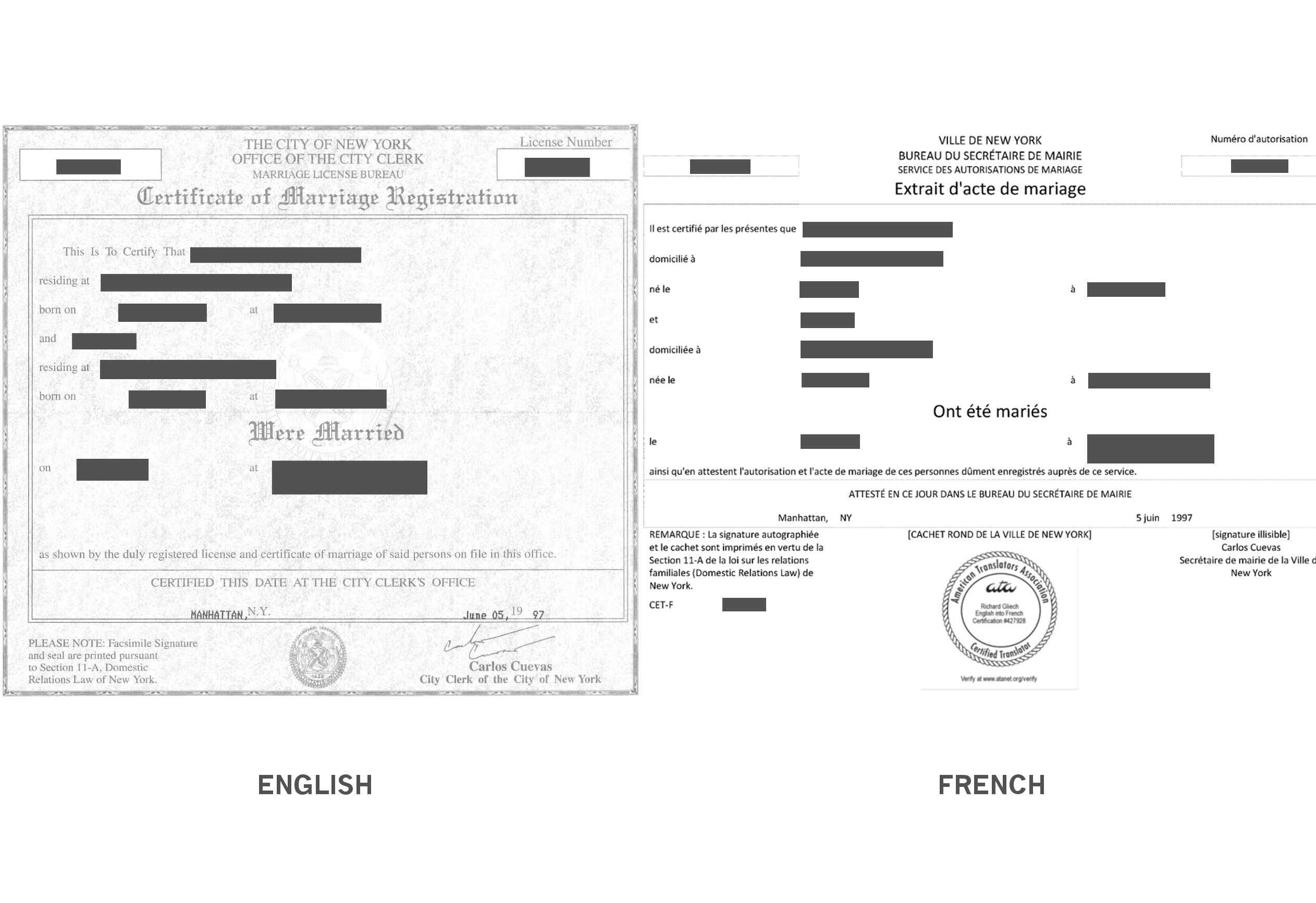 Marriage Certificate Translation Sample – Richard Gliech Within Marriage Certificate Translation Template