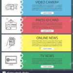 Mass Media Web Banner Templates Set. Video Camera, Press Id Intended For Media Id Card Templates