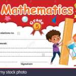 Mathematics Diploma Certificate Template Illustration Stock Inside Math Certificate Template