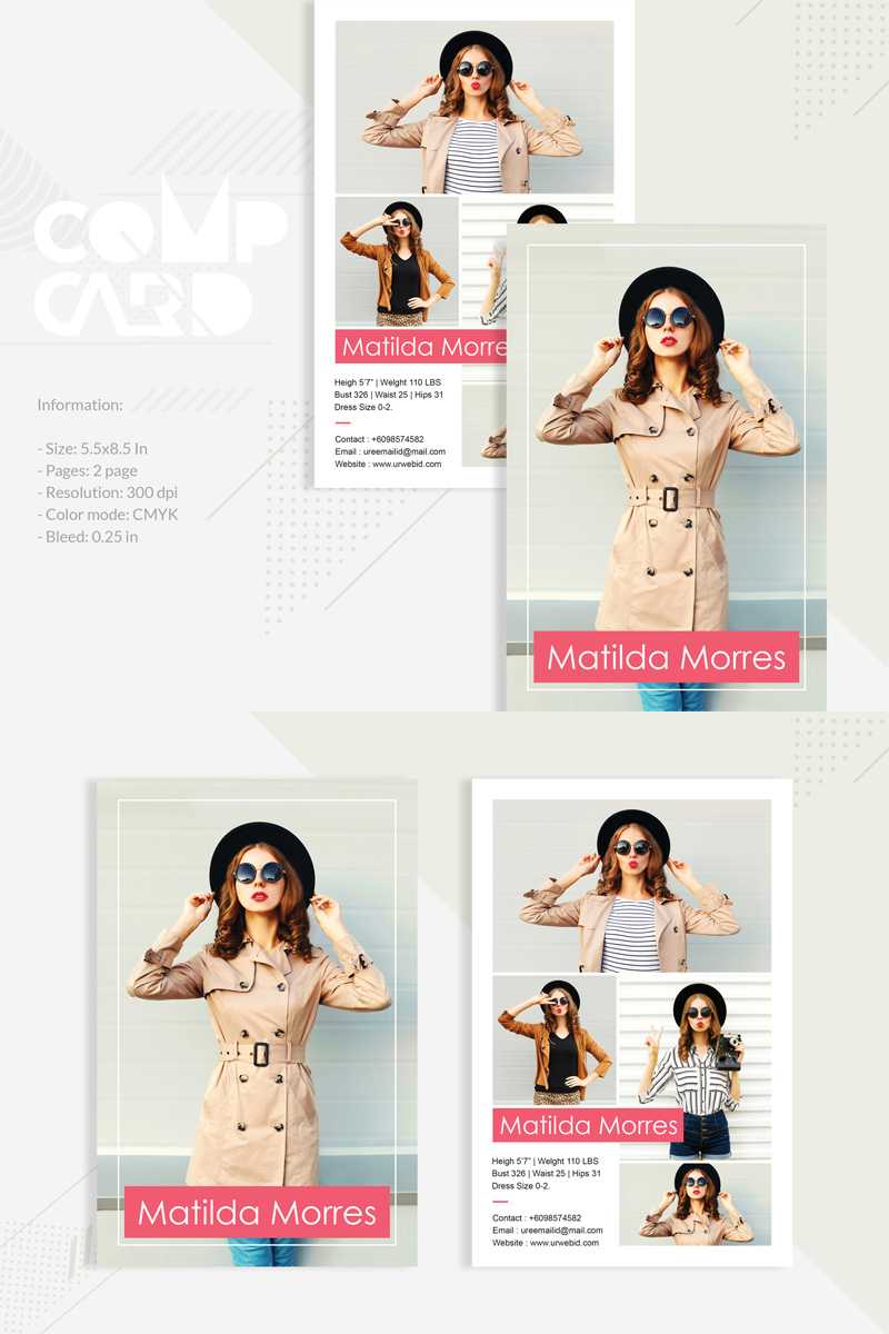 Matilda Morres – Model Comp Card Template №83507 With Comp Card Template Psd