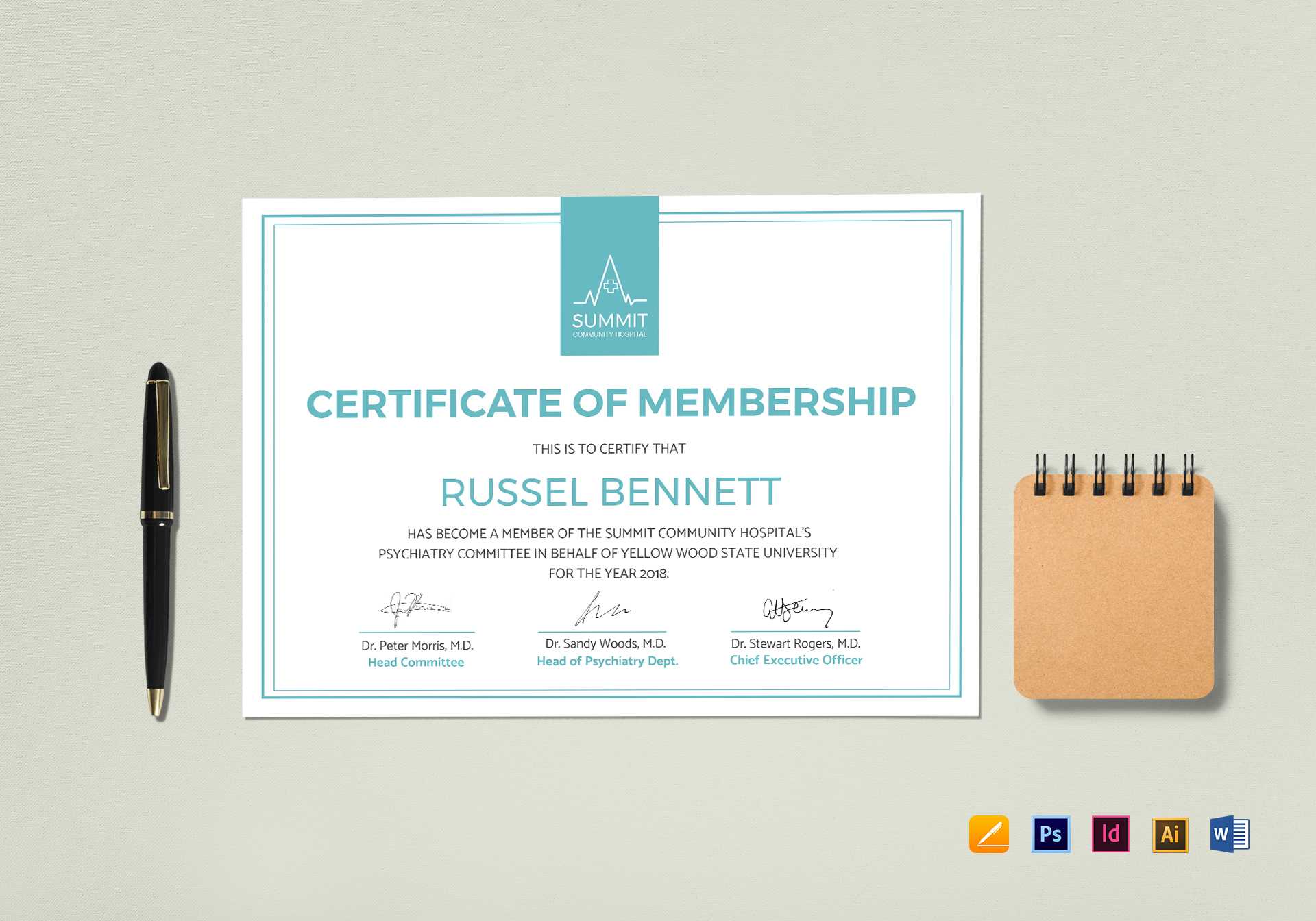 Medical Membership Certificate Template For Certificate Template For Pages