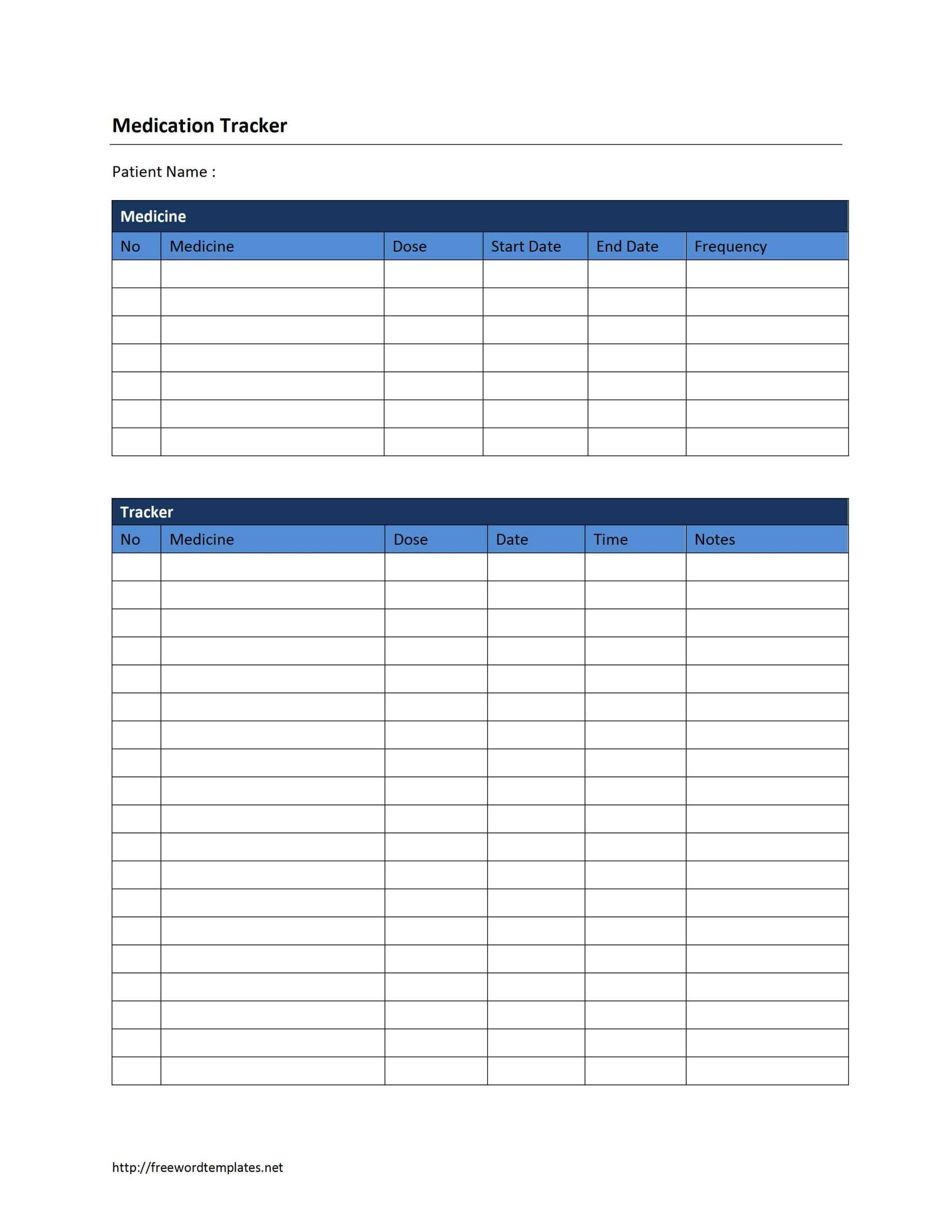 Medication Tracker Template With Regard To Medication Card Template