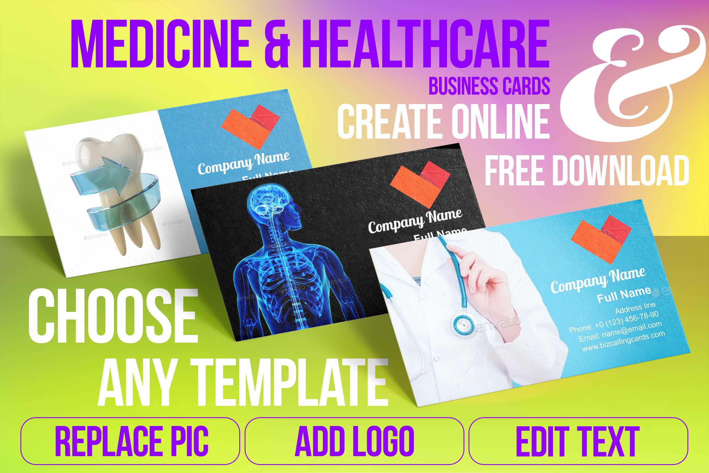Medicine & Healthcare Business Card Samples For Create For Medical Business Cards Templates Free