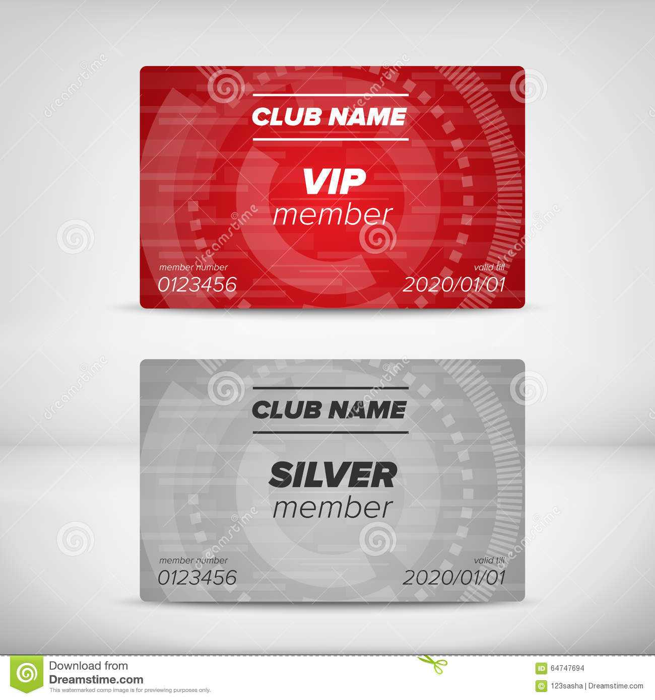 Member Card Templates Stock Vector. Illustration Of Entrance Inside Membership Card Template Free