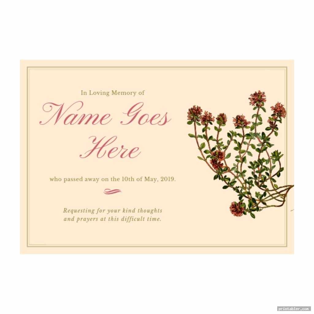 Memorial Cards For Funeral Template Printable - Printabler Inside Remembrance Cards Template Free