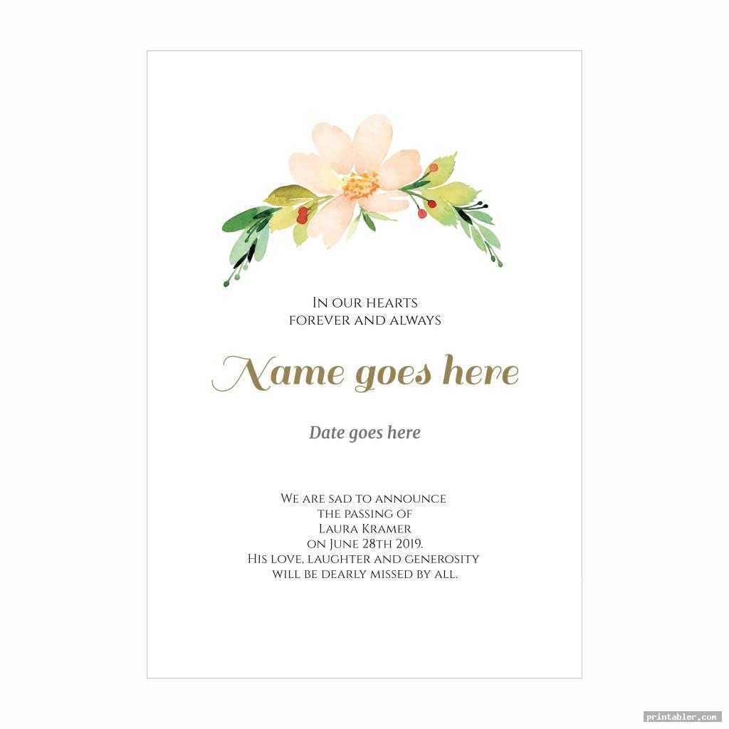 Memorial Cards For Funeral Template Printable – Printabler With Regard To Remembrance Cards Template Free