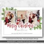 Merry Christmas Card Template Within Christmas Photo Card Templates Photoshop
