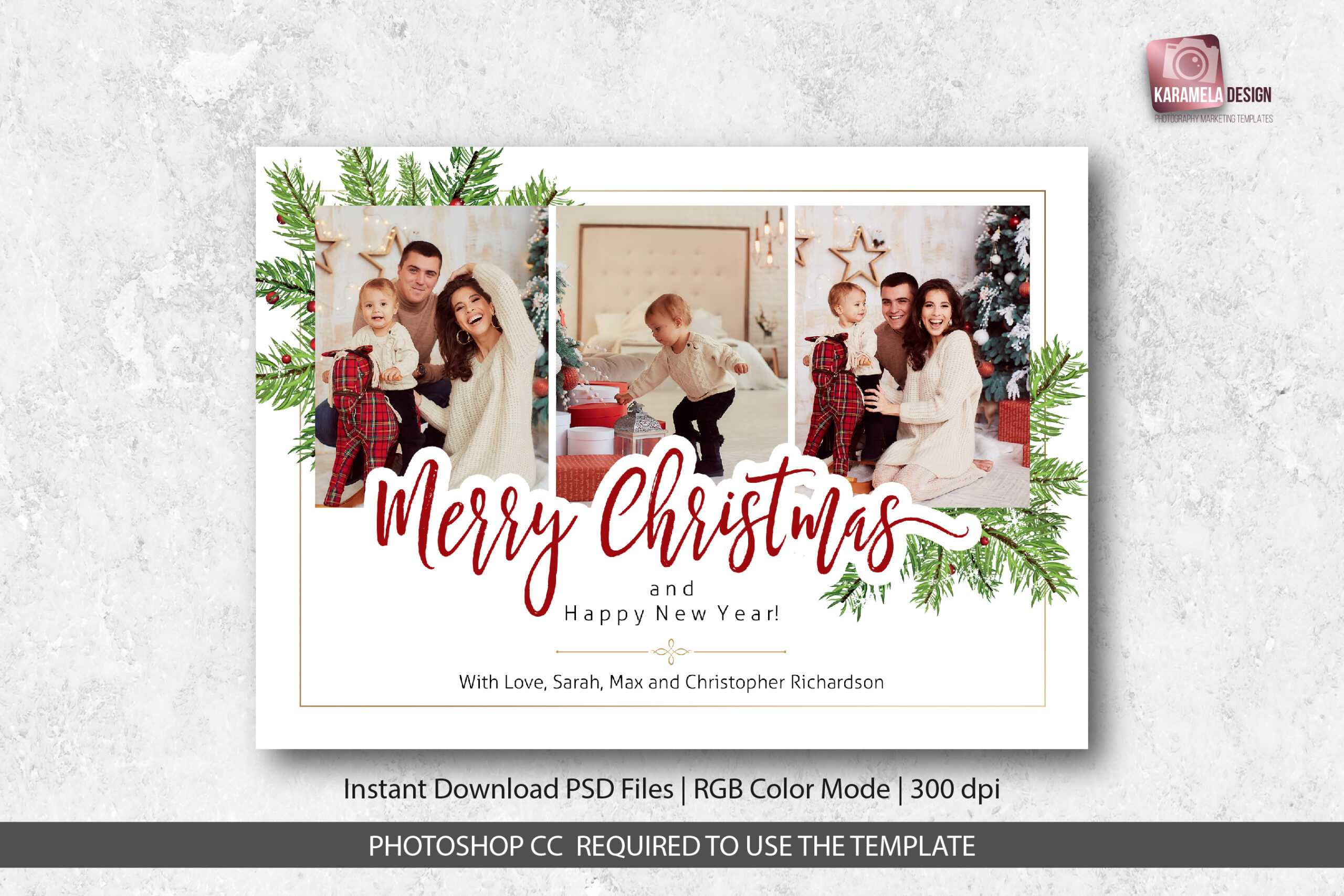 Merry Christmas Card Template Within Christmas Photo Card Templates Photoshop