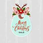 Merry Christmas Sale Card Deer Headband Handwritten Within Headband Card Template