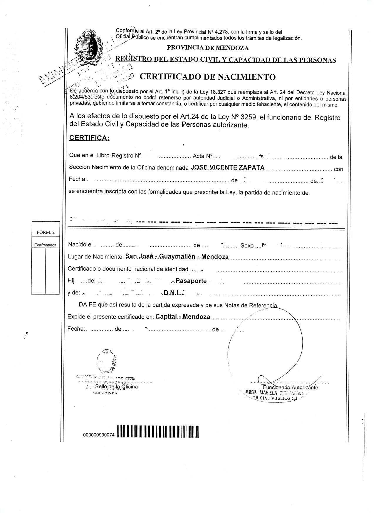 Mexican Birth Certificate Translation Template Choice Image Pertaining To Spanish To English Birth Certificate Translation Template