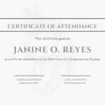 Minimalist Conference Attendance Certificate – Templates Intended For Conference Certificate Of Attendance Template