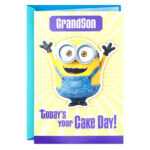 Minions Birthday Card Despicable Me Grandson Mind Blowing Within Minion Card Template