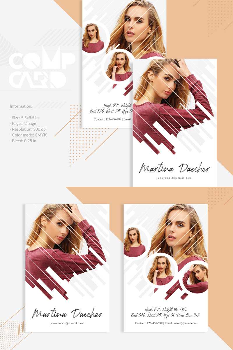 Model Comp Card Corporate Identity Template Pertaining To Comp Card Template Psd